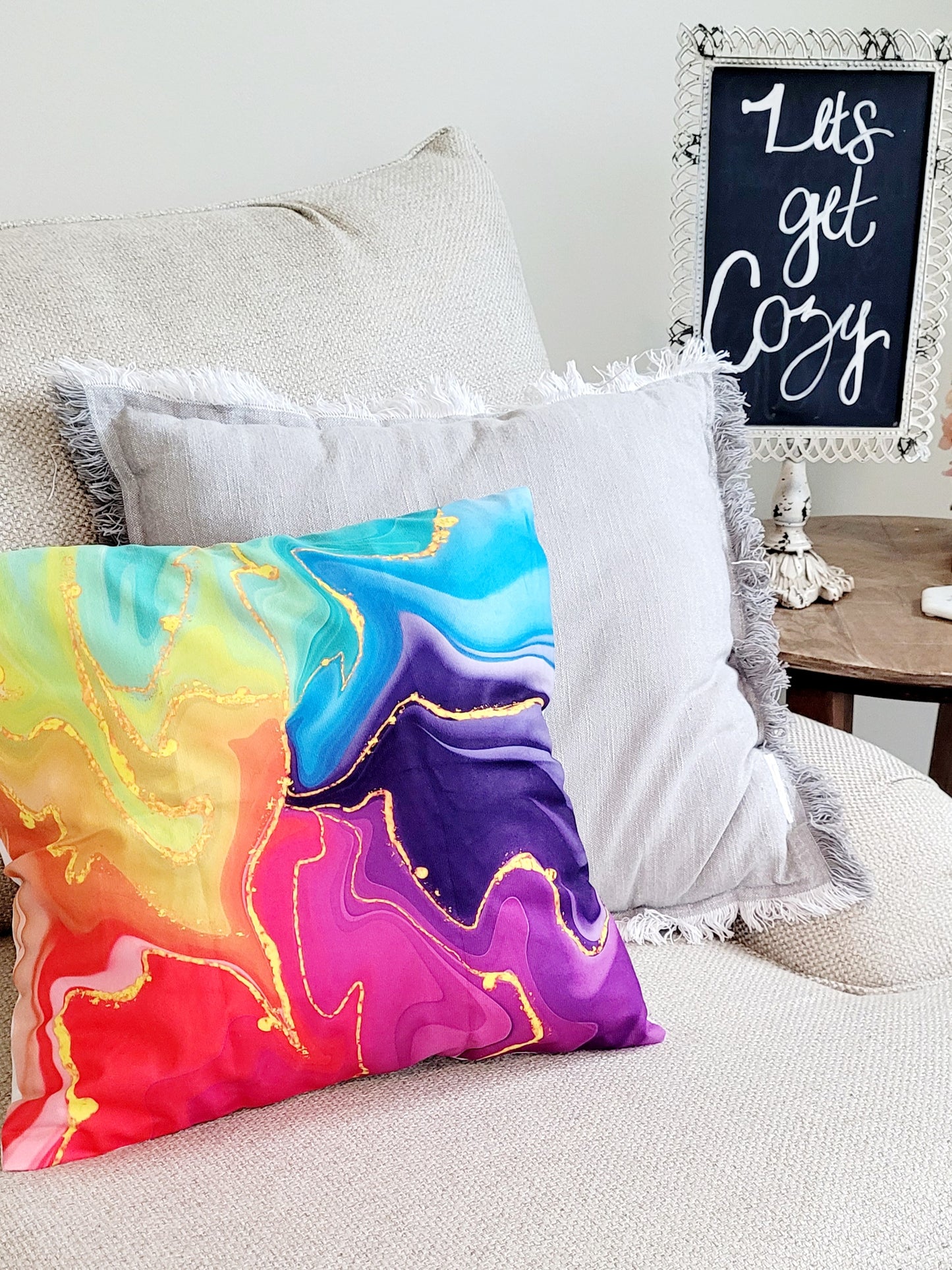 Marbled Colorful Pillowcases