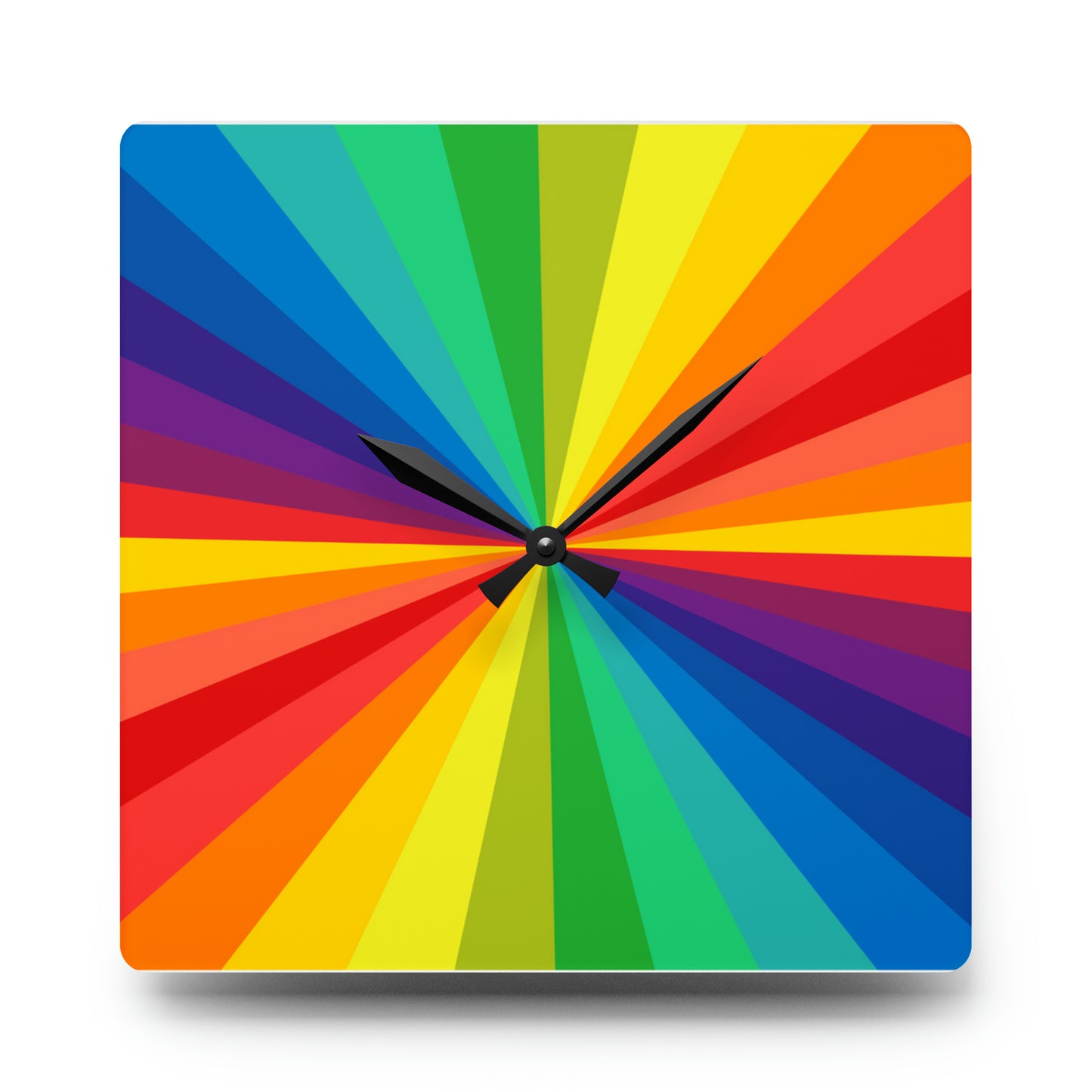 Rainbow Stripes Acrylic Wall Clock