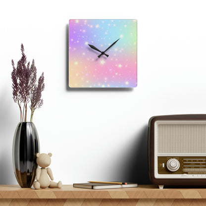 Unicorn Stars Acrylic Wall Clock