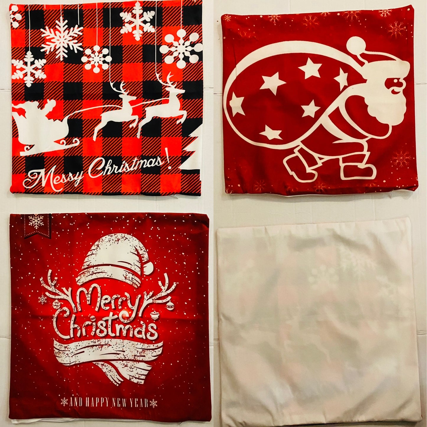 Christmas Pillowcases-Assorted Red Patterns