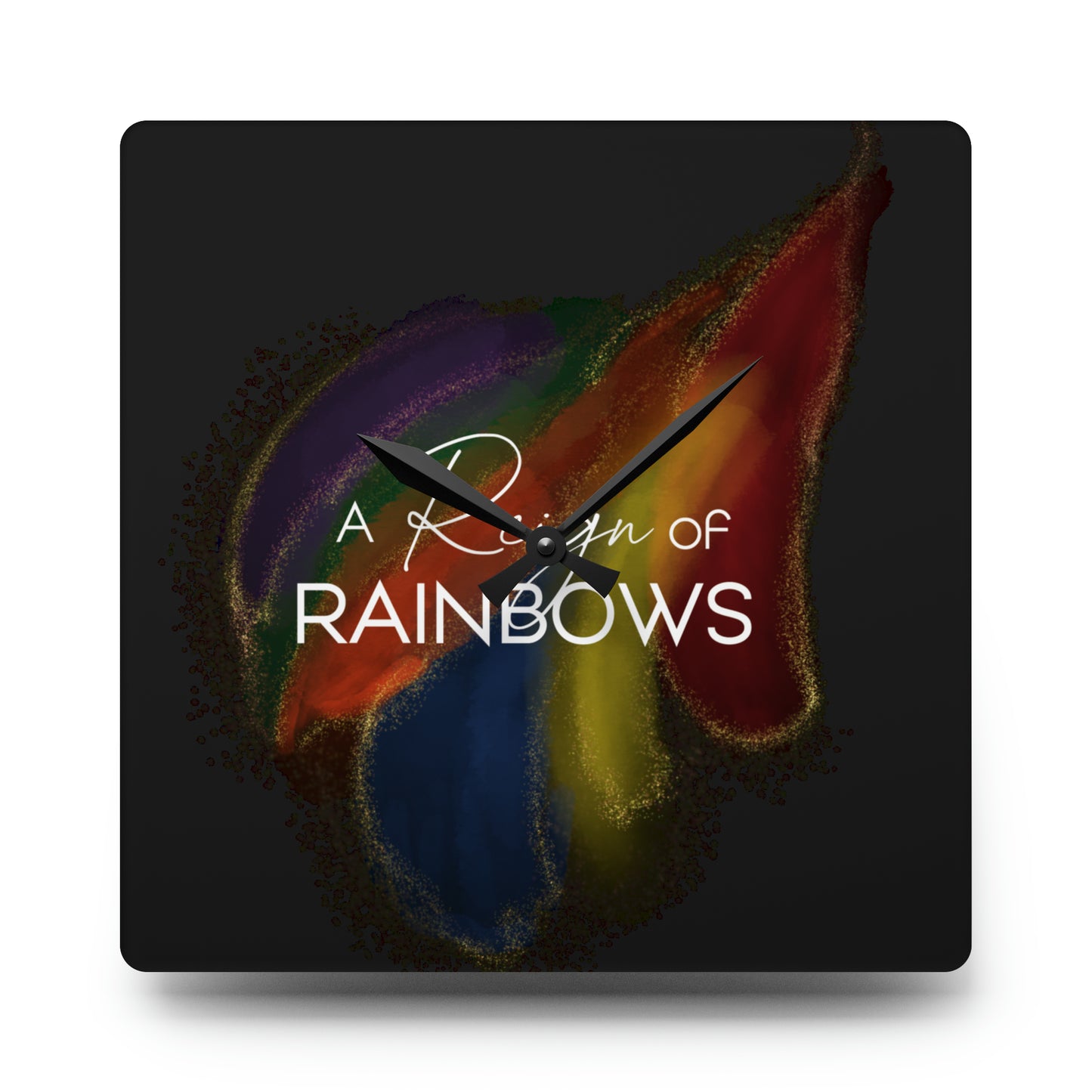 A Reign of Rainbows Acrylic Wall Clock