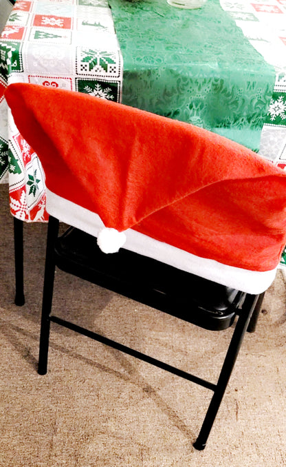 Santa Hat Chair Covers Decor